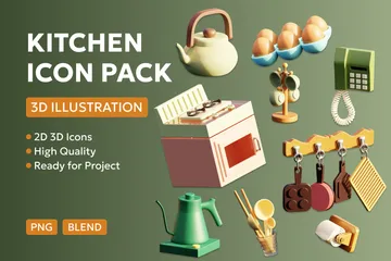 Küche 3D Icon Pack