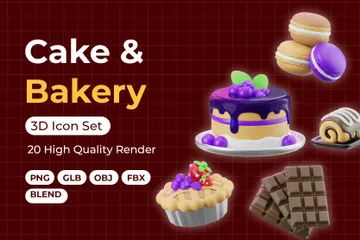 Kuchen & Bäckerei 3D Icon Pack