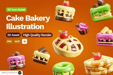 Kuchenbäckerei 3D Icon Pack