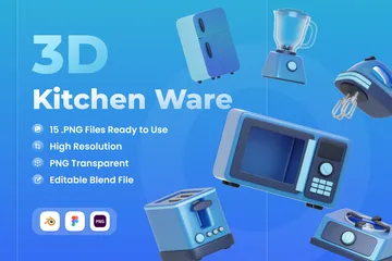 Küchenartikel 3D Icon Pack