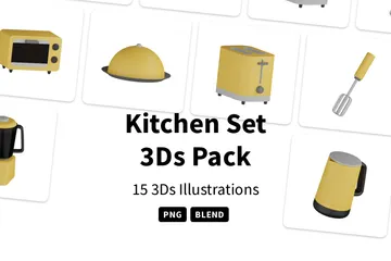 Küche eingerichtet 3D Icon Pack