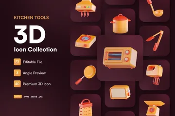 Küchengeräte 3D Icon Pack