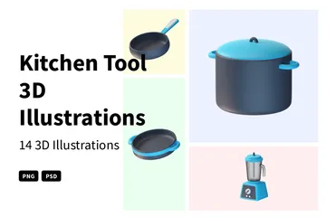 Küchenwerkzeug 3D Illustration Pack
