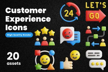 Kundenerfahrung 3D Icon Pack