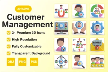 Kundenmanagement 3D Icon Pack