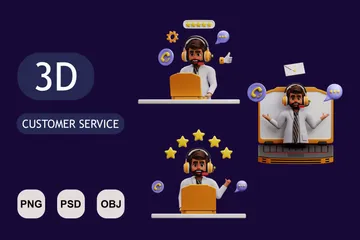 Kundendienst 3D Illustration Pack
