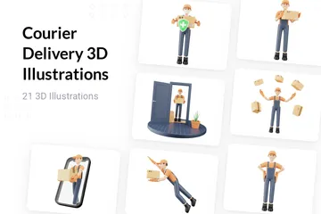 La livraison de courrier Pack 3D Illustration