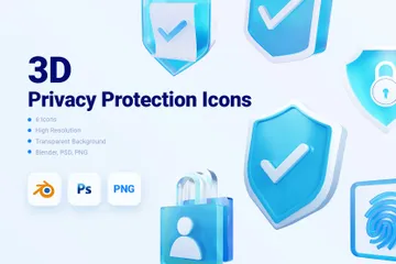 La protection de la vie privée Pack 3D Icon