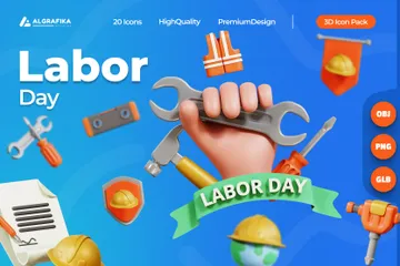 労働者の日 3D Iconパック