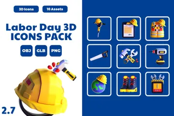 Labor Day 3D Icon Pack