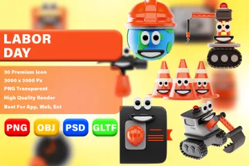 Labor Day 3D Icon Pack