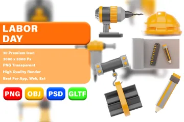 Labor Day 3D Icon Pack