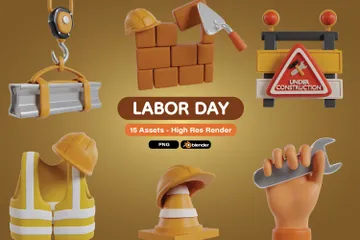 Labor Day 3D Icon Pack