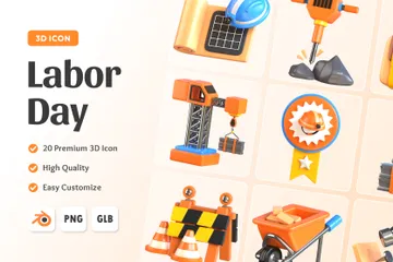 Labor Day 3D Icon Pack