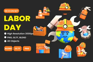 Labor Day 3D Icon Pack