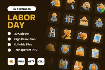 Labor Day 3D Illustration Pack