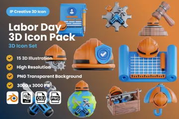 Labor Day 3D Icon Pack