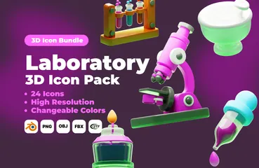 Laboratoire Pack 3D Icon