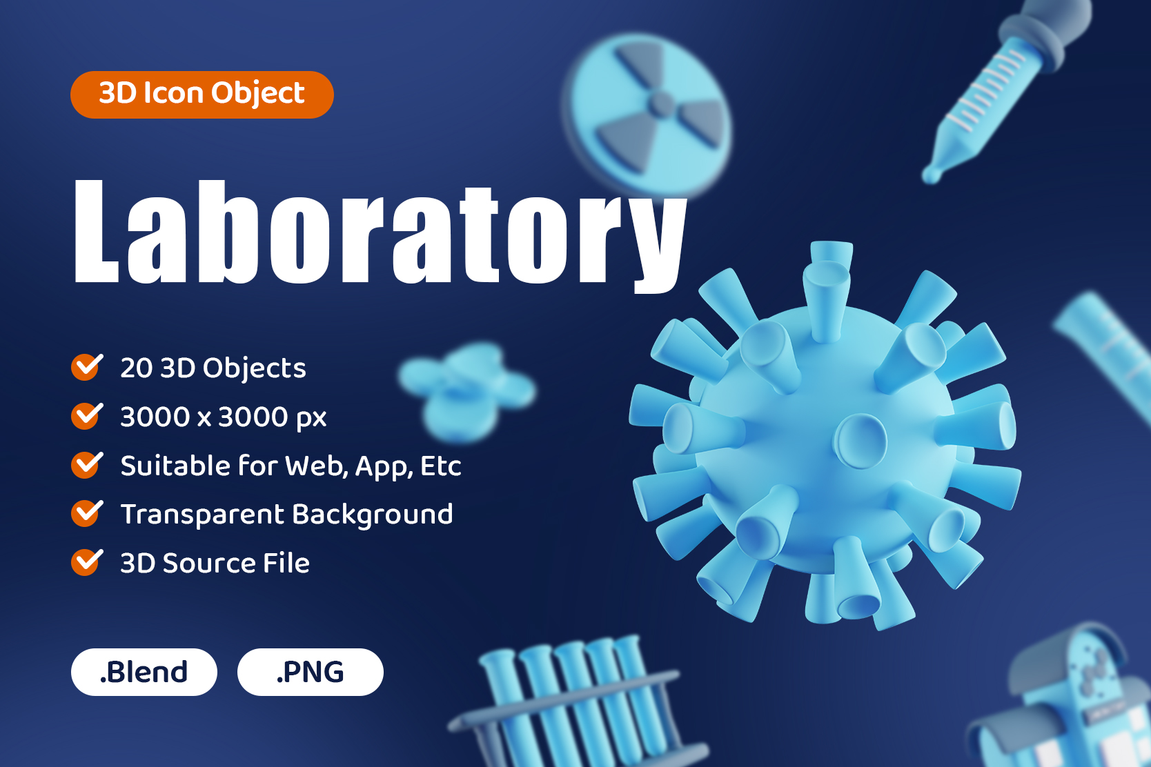 Laboratory 3D Illustration Pack - 20 Free Download Science & Technology ...
