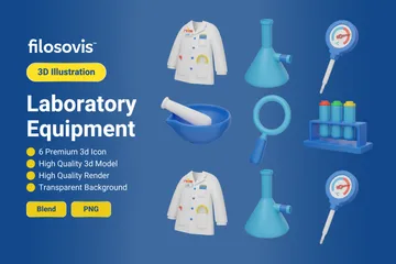 Laboratory Equipment 3D Icon Pack