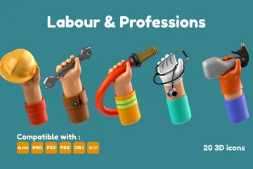Labour And Profession 3D Icon Pack
