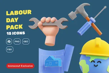 Labour Day 3D Illustration Pack