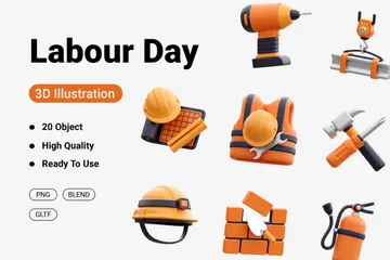 Labour Day 3D Illustration Pack