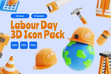 Labour Day 3D Icon Pack