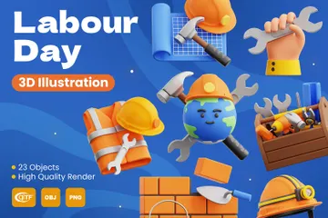 Labour Day 3D Icon Pack