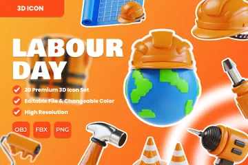 Labour Day 3D Icon Pack