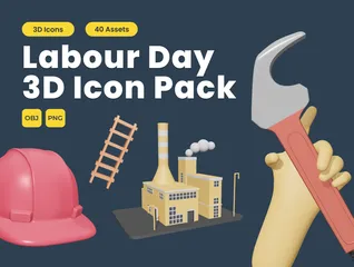 Labour Day 3D Icon Pack