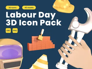 Labour Day 3D Icon Pack