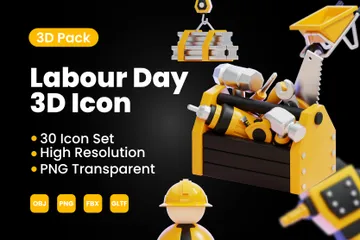 Labour Day 3D Icon Pack