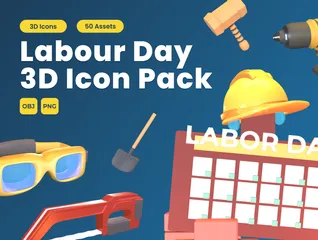 Labour Day 3D Icon Pack