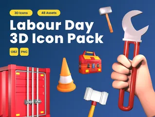 Labour Day 3D Icon Pack