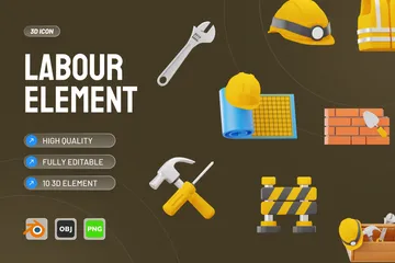 Labour Day 3D Icon Pack