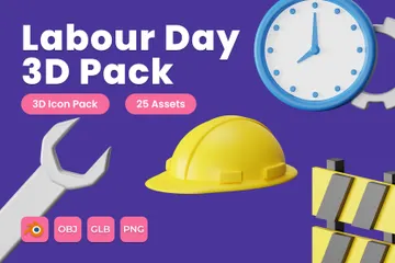 Labour Day 3D Icon Pack