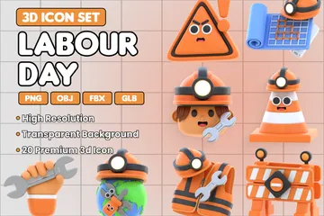 Labour Day 3D Icon Pack