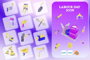 LABOUR DAY 3D Icon Pack