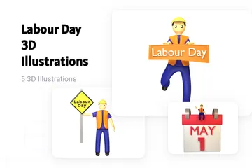 Labour Day 3D Illustration Pack