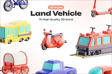 Land Vehicles 3D Icon Pack