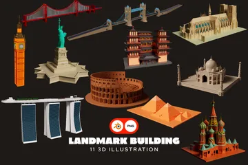 Landmark Building 3D Icon Pack
