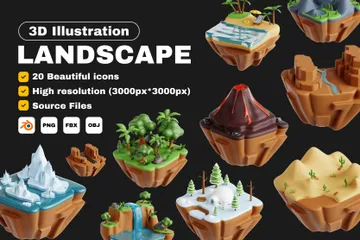 Landschaft 3D Icon Pack