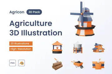 Landwirtschaft 3D Illustration Pack