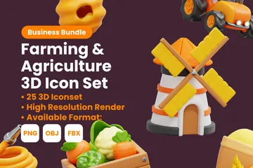 Landwirtschaft & Agrarwirtschaft 3D Icon Pack