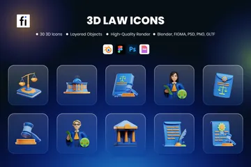 Law 3D Icon Pack