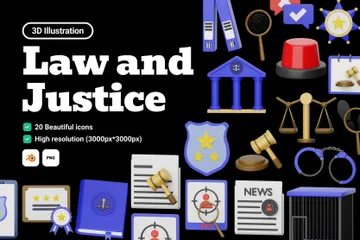 Law And Justice 3D Icon Pack