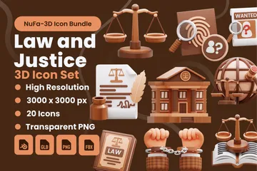 Law And Justice 3D Icon Pack