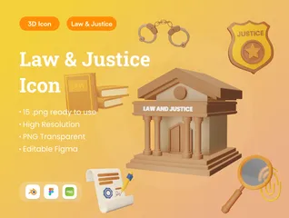 Law And Justice 3D Icon Pack