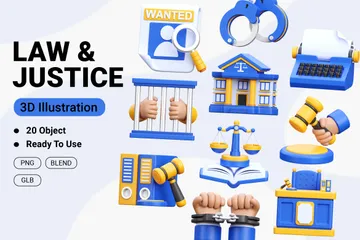 Law And Justice 3D Icon Pack